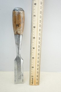 Old tools Vintage Stanley Everlast 1" bevel edge through handle shank chisel