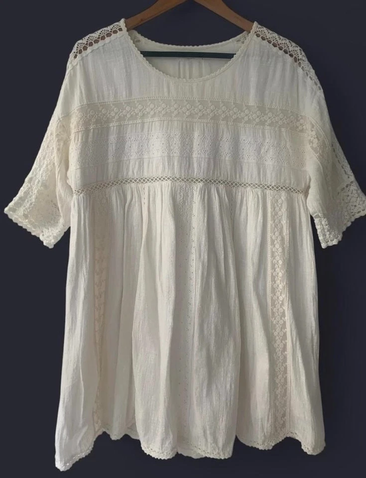 Spell Designs Suki Smock Dress in Ivory Size S - image 4 of 4