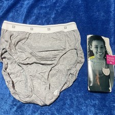 Vintage 1996 Hanes Her Way Sporty Hi Cut Brief Panties Size 6 Cotton Panty Gray
