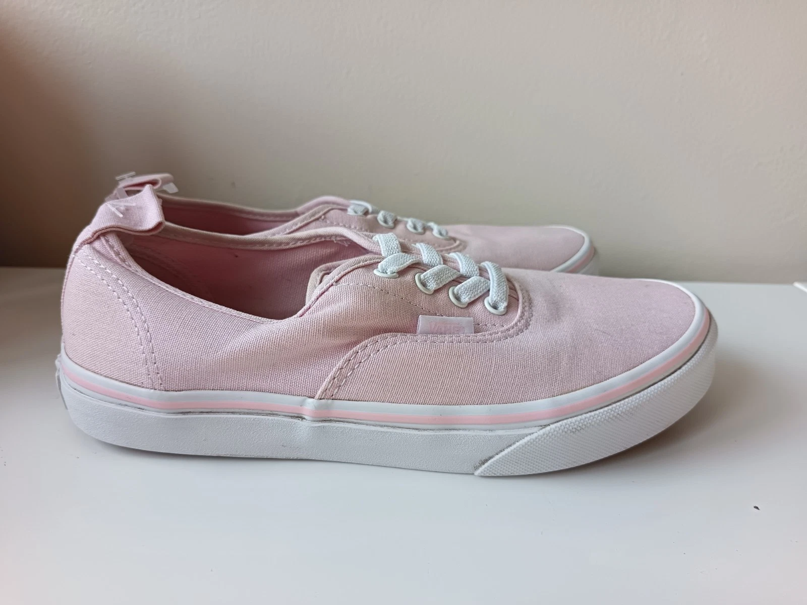 Scarpe da ginnastica Vans rosa chiaro slip on lacci decolte taglia 5