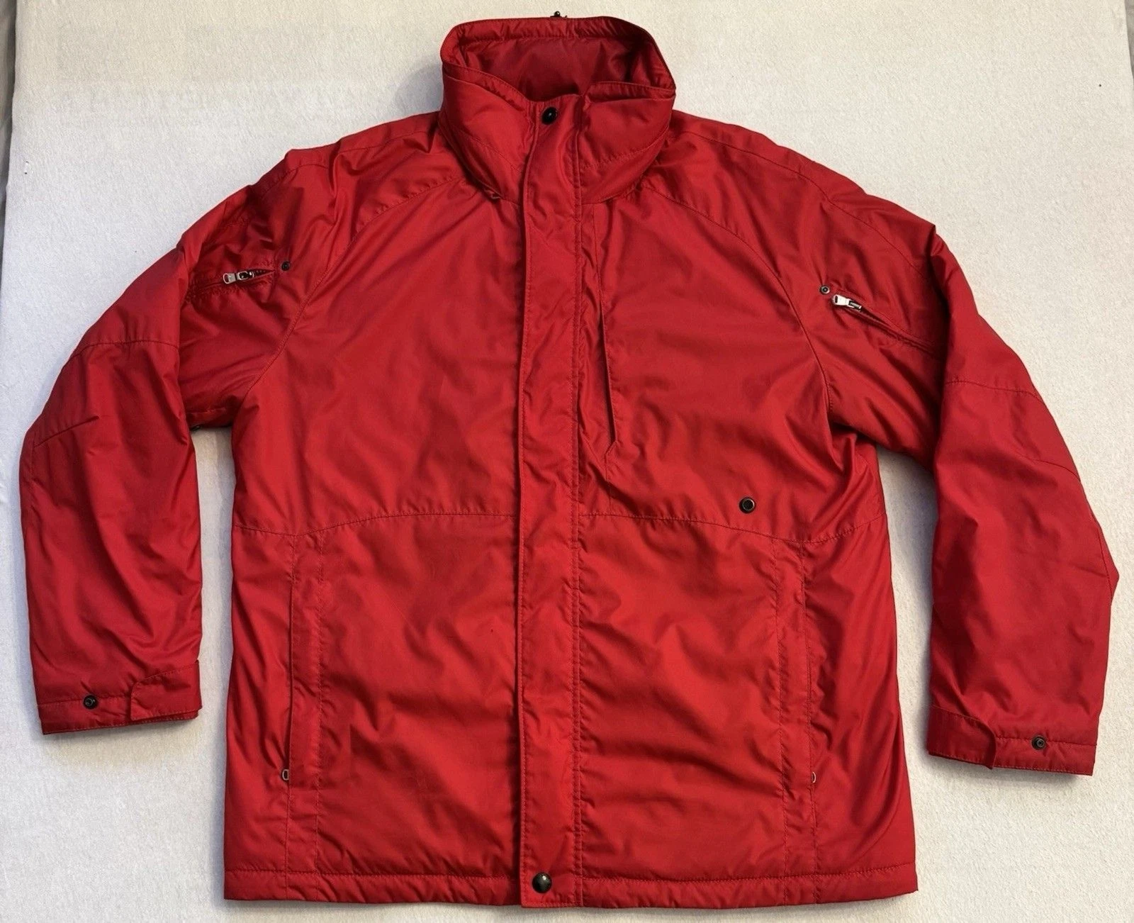 Polo Ralph Lauren Red Winter Snow Jacket Mens Full Zip Coat Packable Hood Size L