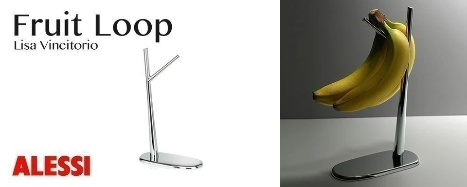 Soporte para plátano Alessi "Querido Charlie en zamak cromado, plateado Foto 3 de 3