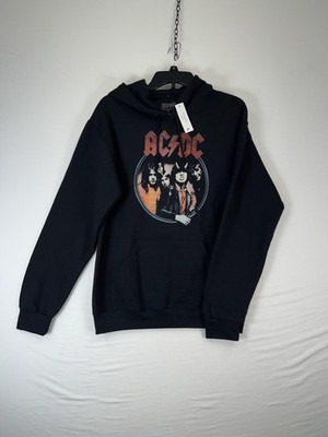 AC/DC Hoodie Mens Small Black Highway To Hell Tour Graphic Pullover Sweatshirt