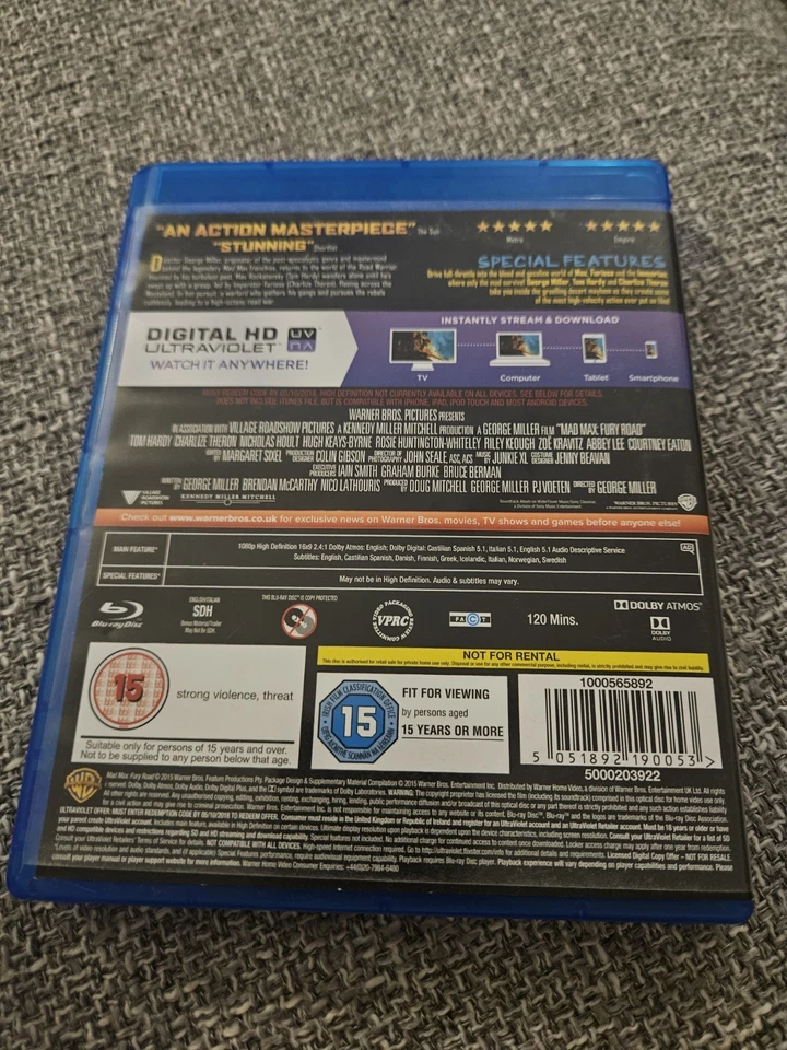 Mad Max: Fury Road (Blu-ray, 2015) - Image 2 of 2