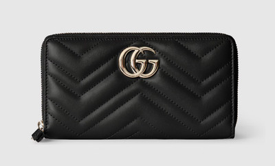 Gucci GG Marmont Zip Around Wallet Women's Black Leather NEW with Box