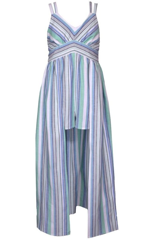 NEW Bonnie Jean Girl Size 7 "BLUE-MINT" Walk-Through Skirted Shorts Romper NWT