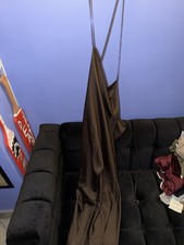 Brown Satin Plt Dress Size 14