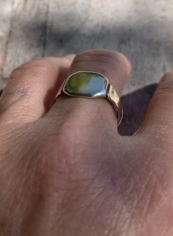 Vintage 9ct Rose Gold over Solid Sterling Silver Signet Ring. — 第 2/4 张图片