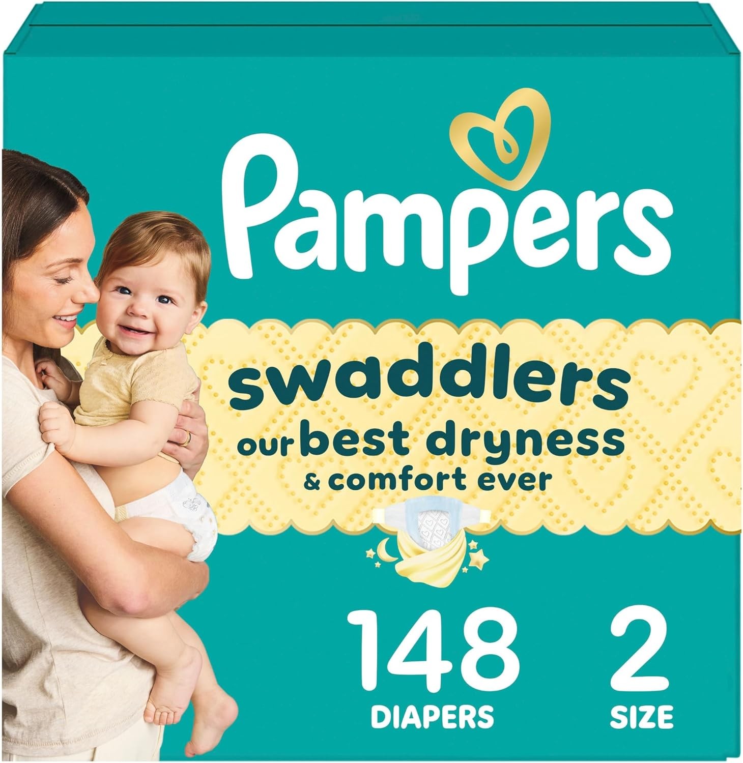 S - Swaddlers - Size 2, 148 Count
