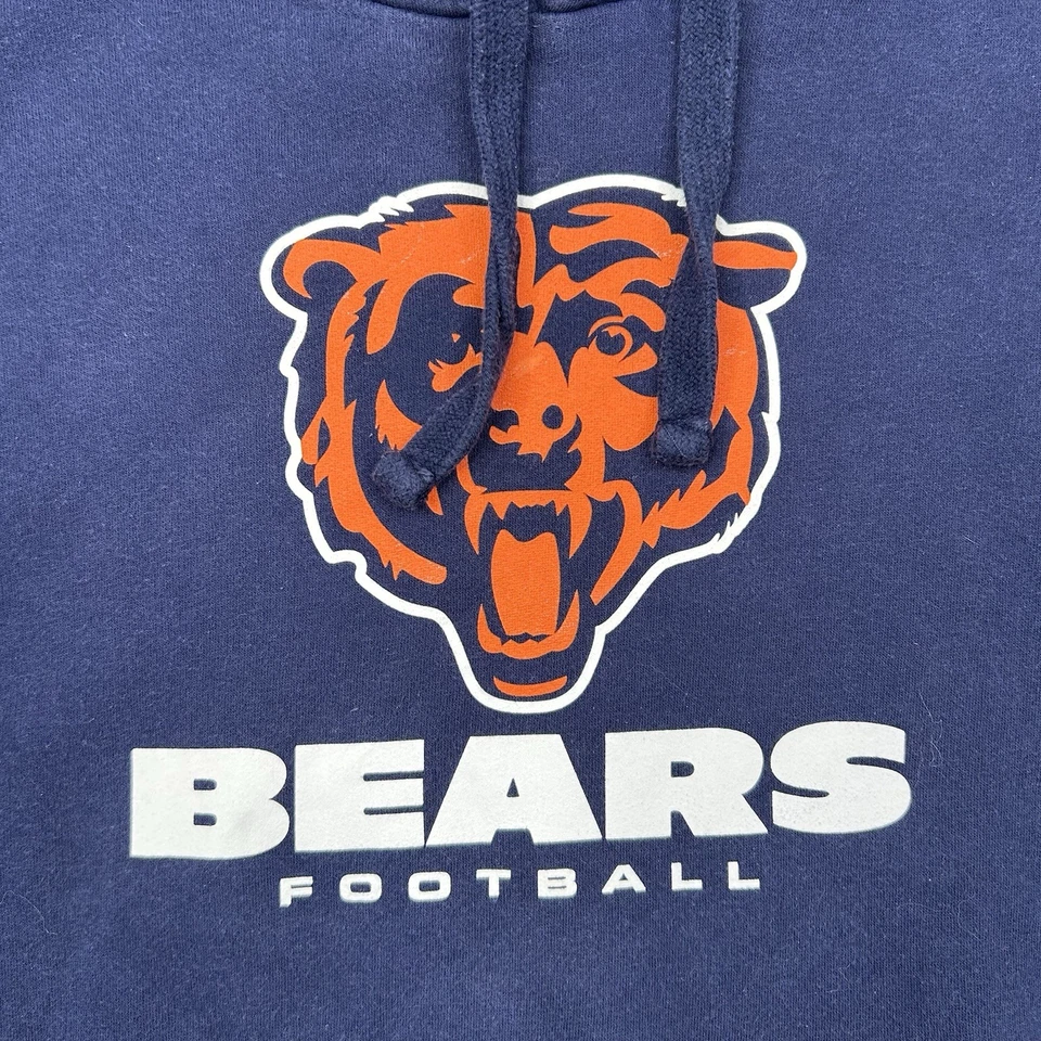 Винтажная толстовка с капюшоном Chicago Bears Majestic размер большой логотип NFL - Изображение 3 из 4