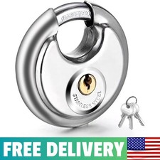 Heavy Duty Discus Padlock Stainless Steel Waterproof 70mm 3/8in 1P Rustproof
