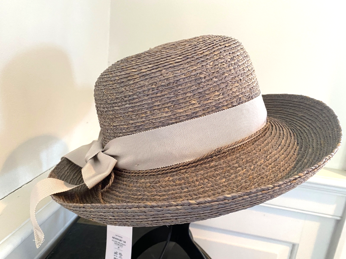 HELEN KAMINSKI NEWPORT SB RAFFIA HAT ECLIPSE MELANGE/MOONLIGHT NEW