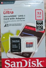 Ultra SanDisk 32GB Micro SD with adapter SDHC UHS1 100MB/s Class10 Memory Card
