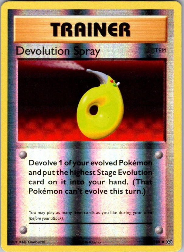 Devolution Spray 76/108 Uncommon Evolutions Pokemon Reverse Holo MP