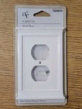 Allen Roth Capitol Double Outlet Wall Plate - White 325975