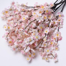 8 Pack Artificial Cherry Blossom Branches - 20 Inch Real Touch Silk Flowers w...