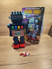 Talking Robot Rakete, Japan Spielzeug, Blechspielzeug, DDR Spielzeug, Nomura