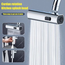 Swivelling Rain Waterfall Kitchen Spout 3-in-1 360 Rotating Faucet Connector