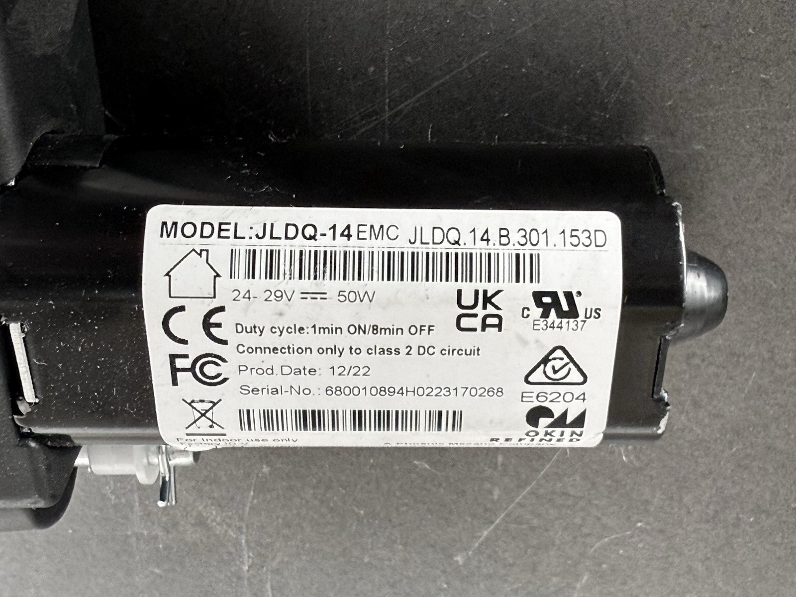 OKIN Adjustable Bed Motor Actuator Power JLDQ-14 EMC JLDQ.B.301.153D OKIN