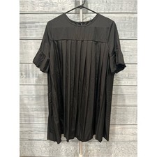SHEIN Black Pleated Short-Sleeve Women's Shirt Dress
