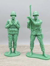 Vintage 5" Large Plastic Green U.S. Army Men Soldiers Lot Of 2 C-P INC