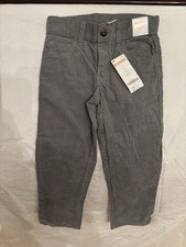 GYMBOREE Boys Corduroy Gray Pants Size 5 NWT Adjustable Waist Straight Leg New