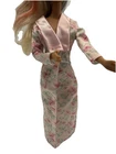 Vtg 2000 Barbie  Fashion Avenue / Breakfast Nook Lingerie/ Long Floral Robe Only