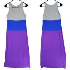 Gap Maxi Dress sz XS Women Colorblock Purple Blue Gray Aloha Beachy Y2K Festival