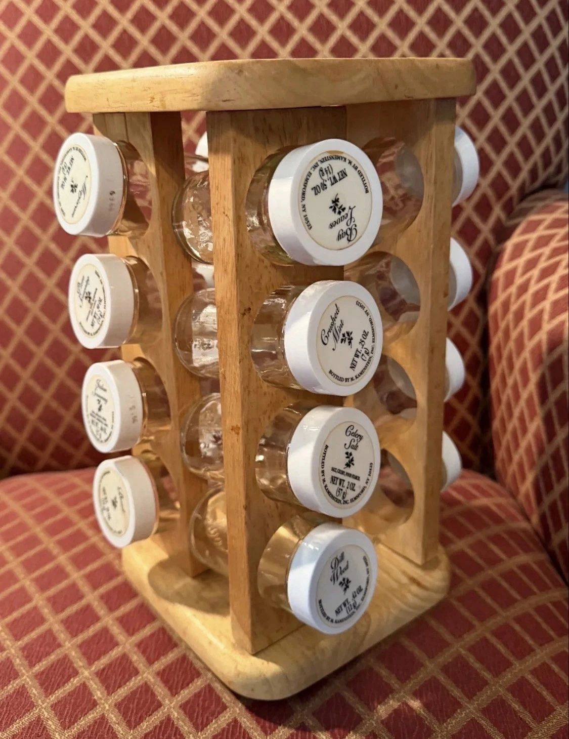 Vintage Wooden Countertop Revolving Spice Rack W/ Jars
Opens in a new window or tab