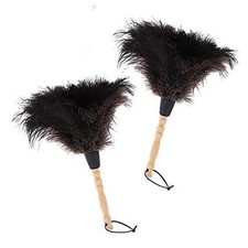  Natural Ostrich Feather Duster,2 Packs,Car Duster Interior/Exterior Black