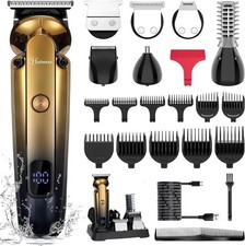 Hatteker Men's Beard Trimmer Kit Electric Razor Shaver Professional Hair Gold