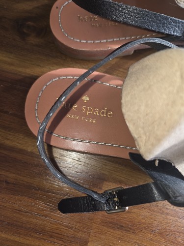 KATE SPADE Size 11 M Women's Shoes Sandal Black Leather Tassel CARLITA NEW $145 - Picture 3 of 6