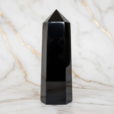 Obsidian Obelisk 23cm 2 kg - Edelstein Kristall Mineralien Heilstein Deko Unikat