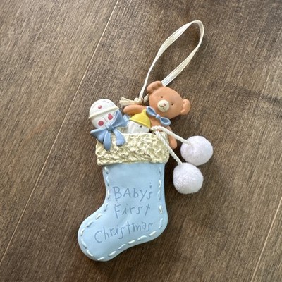 Vintage Babys First Christmas Teddy Bear ornament  Midwest CBK  990