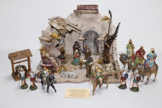 Antike MAROLIN Weihnachtskrippe um 1950 Richard Mahr Steinach Komplett Set (SH3)