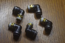 SMC 1/2"OD x 3/4"-10 NPT 90-Degree Male Elbow Connector Fitting [Lot of 5] NOS