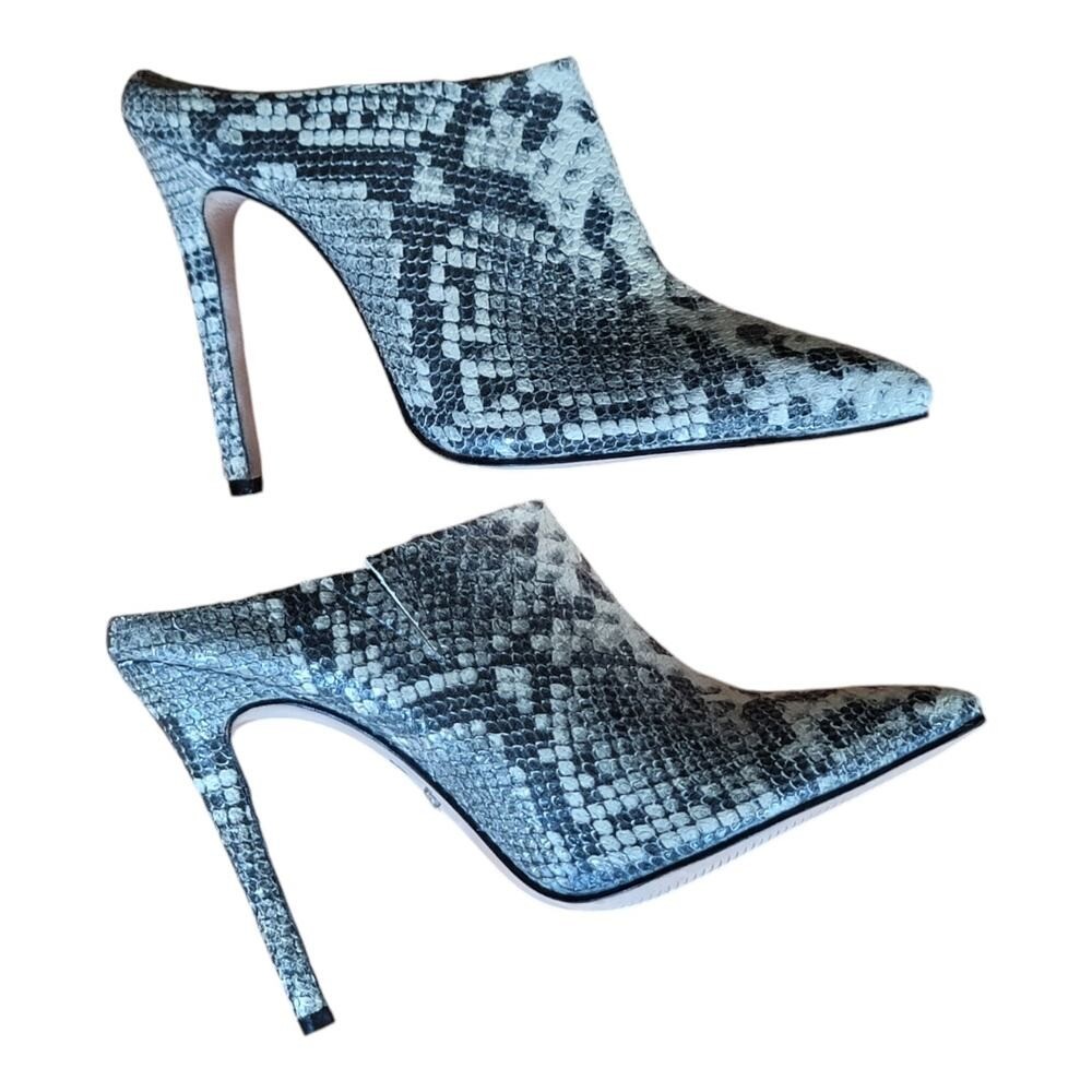 Saint G Saint G Grey Python Textured Leather Pump… - image 3
