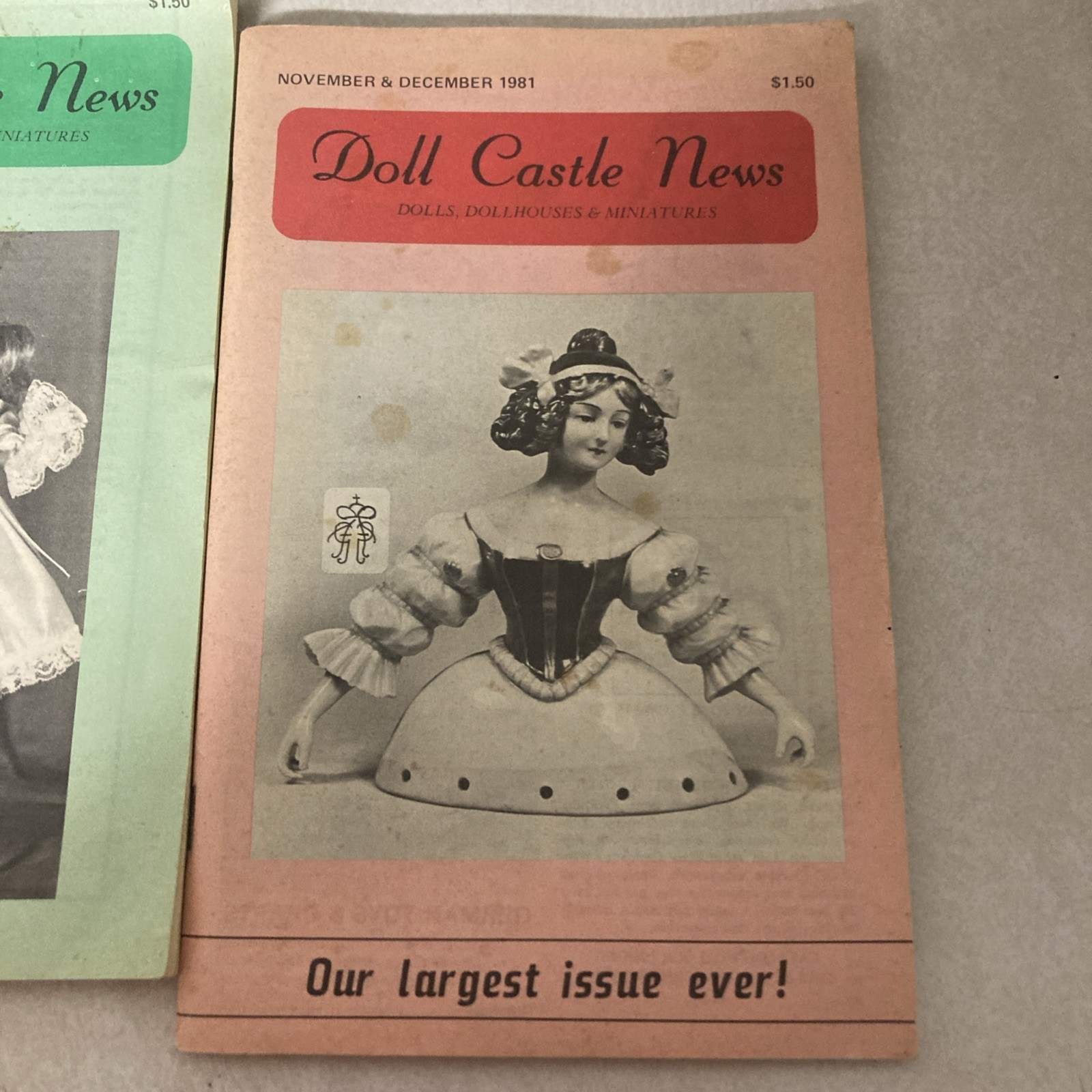 Doll Castle News. Full year 1981, 2 issues. No missing pages or written in.
