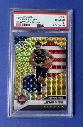 2020 Mosaic Jayson Tatum Reactive Yellow #254 PSA 10 GEM MT