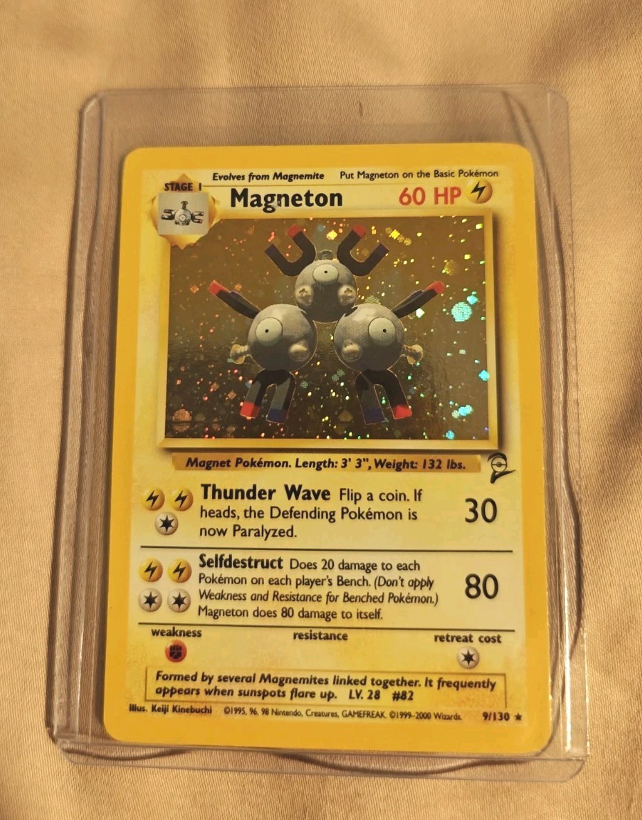 Pokemon TCG Magneton 009/130 Base Set 2 Holo LP/MP Card