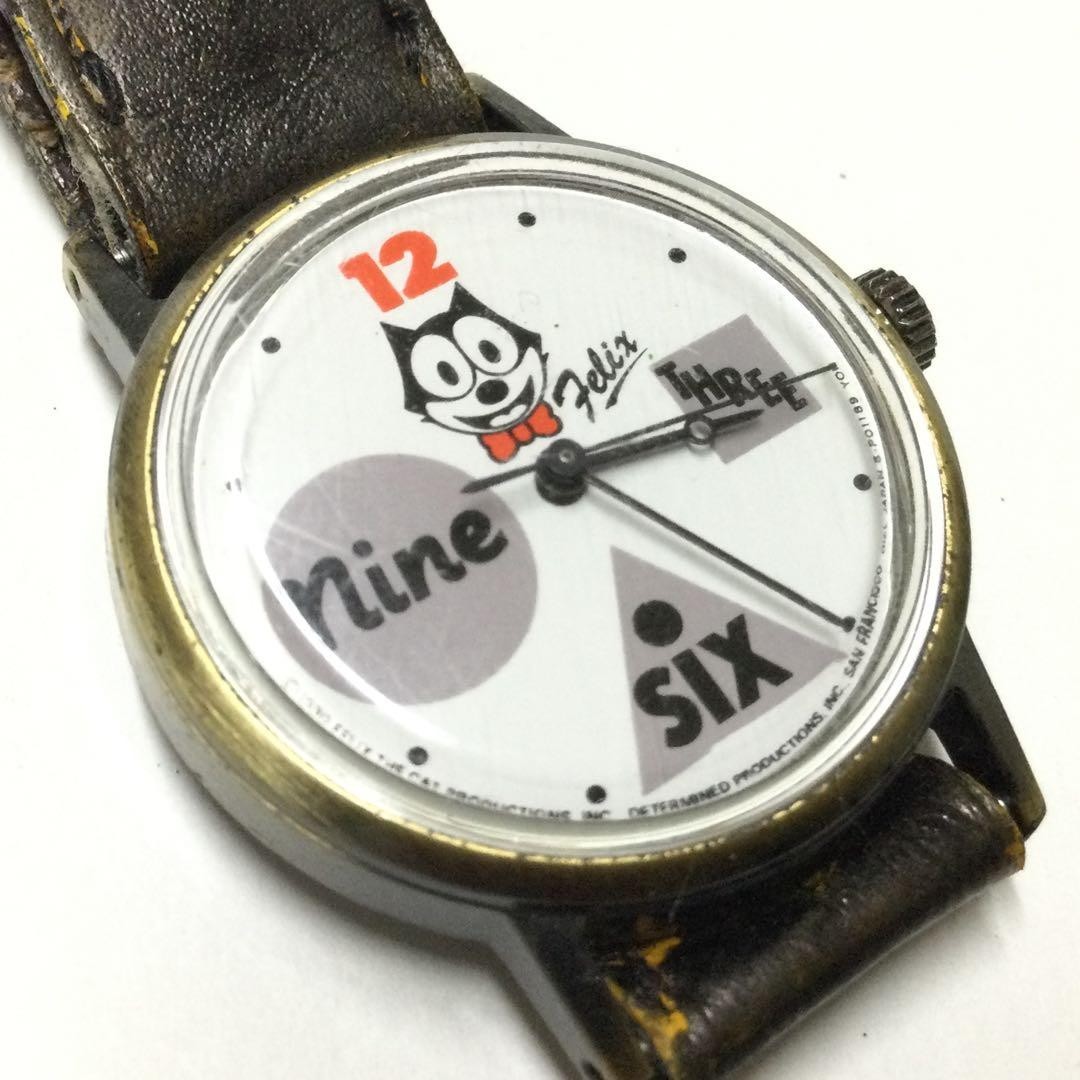 Citizen Felix The Cat Manual Wind Watch Vintage Rare 1990 Japan