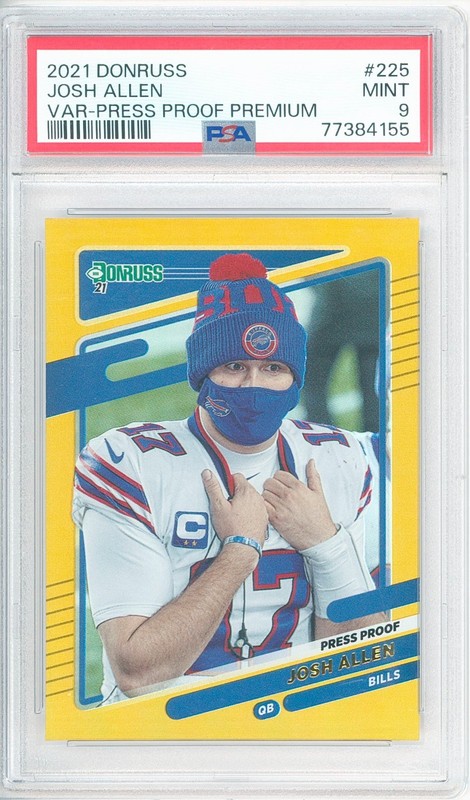 2021 Panini Donruss JOSH ALLEN #225 Press Proof Premium 💎 PSA 9 Mint