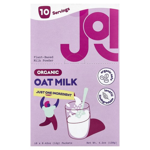 Organic Oat Milk Powder, 10 Packets, 0.42 oz (12 g) Each