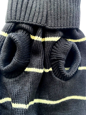 Hundepullover dogtower kleine Hunde Kleidung black gestreift XXS 20cm PEP3000