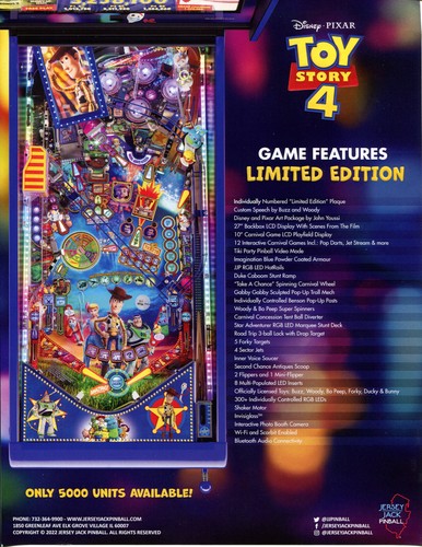 Toy Story 4 Limited Edition Jersey Jack Flipper Flyer/ Ad/ Broschüre - Neuwertig - Bild 2 von 2