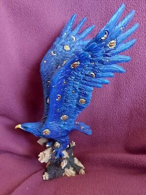 On Eagles Wings Westland Giftware 14951 Blue Eagle Golden Celestial Accents
