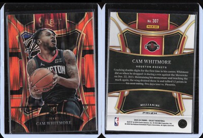 23/24 Panini Select Mezzanine Orange Flash RC #307 Cam Whitmore Rockets