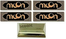 5x Moon Rolling Papers Papers 50/Lvs/Pack Gold Flax Single Wide 1.0 USA SHPD