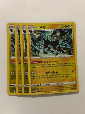 Pokemon Card Crown Zenith 4x Playset Reverse Holographic Luxray 044/159 NM