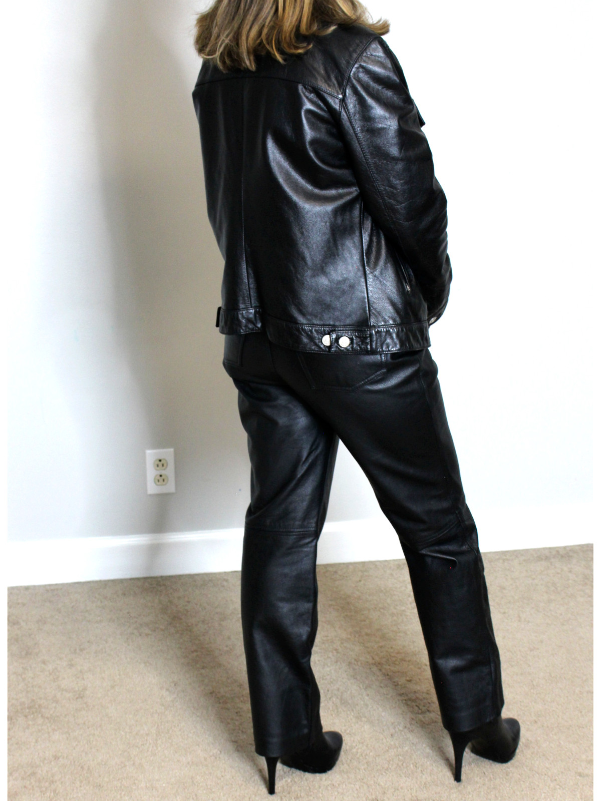 Womens Leather Pants Suit Jacket Black 4/M Tommy Hilfiger Vintage 90s Y2K Rare image 6